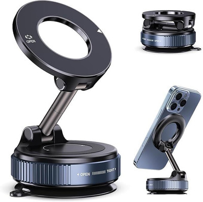 MuskOng Car Mobile Holder for Dashboard, Windshield, Anti-slip, Magnetic(Black)