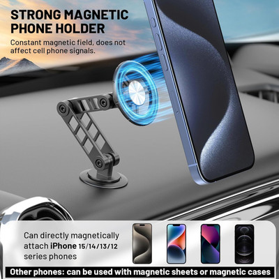 TECHGEAR Car Mobile Holder for Dashboard, Magnetic(Black)