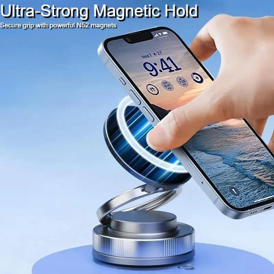 Waunset 360° Rotating Round Mobile Holder | Universal Adjustable Phone Stand for Desk Mobile Holder
