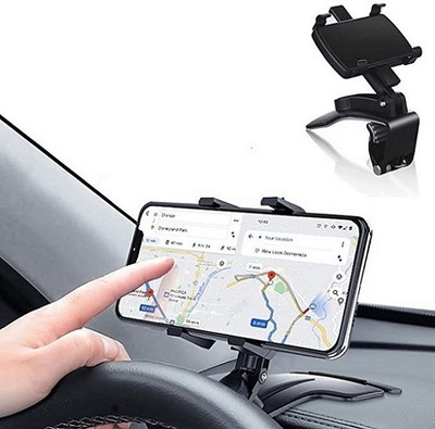 YOYOTRADERS Car Mobile Holder for Dashboard, Clip, Steering(Black)