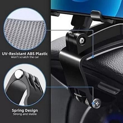 YOYOTRADERS Car Mobile Holder for Dashboard, Clip, Steering(Black)