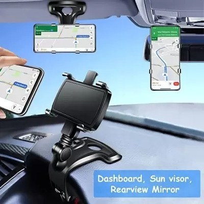 ESCODEVELOPER Car Mobile Holder for Clip, Dashboard, Steering(Car Phone Holder Universal GPS Navigation Dashboard Mobile Clip)