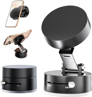 RECTITUDE Vacuum Suction Magnetic Phone Holder for Car, Foldable Mobile Holder Mobile Holder