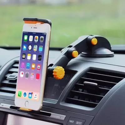 TECHGEAR Car Mobile Holder for Dashboard, Windshield(Orange, Black)