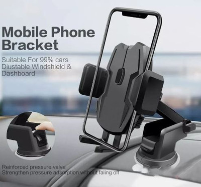 TECHGEAR Car Mobile Holder for Dashboard, Windshield(Black)