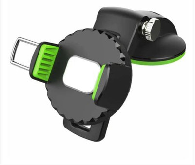 TECHGEAR Car Mobile Holder for Dashboard, Windshield, Anti-slip(Black Green)