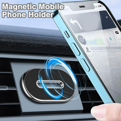 TECHGEAR Car Mobile Holder for Dashboard, AC Vent, Anti-slip, Magnetic(Black)
