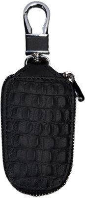 KOOSHLO Leather Car Key Case Smart Key Chain Holder Keyring Zipper Bag with Metal Hook Key Chain