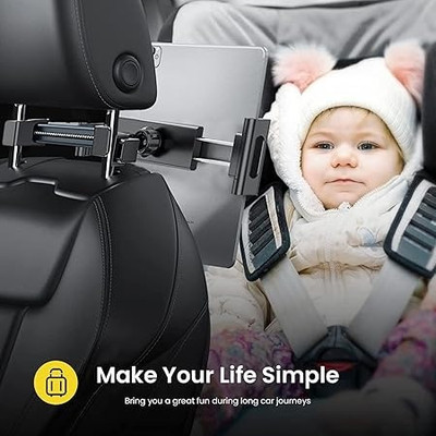 YOYOTRADERS Car Mobile Holder for Headrest(Black)