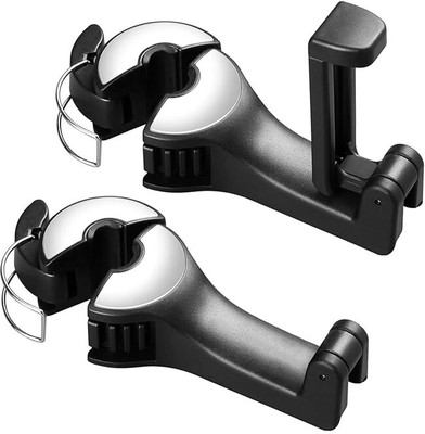 CRR RETAIL Car Mobile Holder for Headrest(Black & Silver)