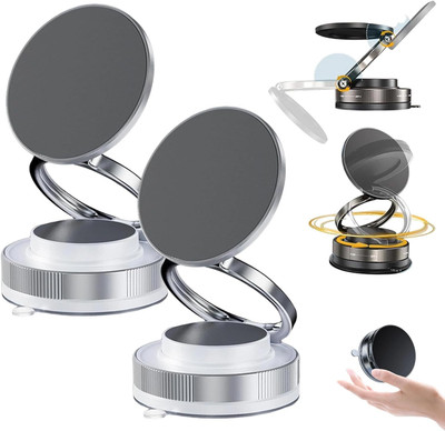 RHONNIUM Foldable Portable Vacuum Magnetic Cell Phone Holder ,for Car-cf Mobile Holder