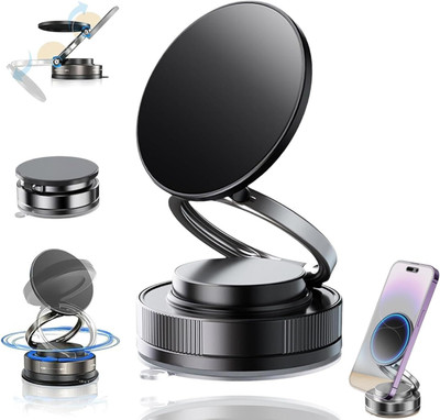 Rajcellpoint Car Mobile Holder for Magnetic, Dashboard, Anti-slip(Black)