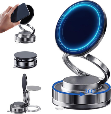 RHONNIUM Universal 360 Rotating Foldable Car Magnetic Phone Holder Mobile Holder