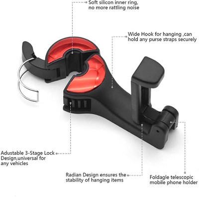 Honch Car Mobile Holder for Headrest(Black)