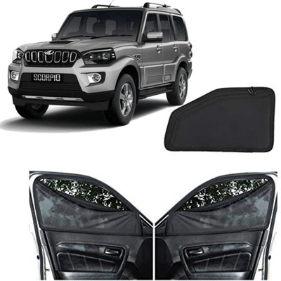 Ds enterprise Z Black Car Window Magnetic/Zipper Sun Shade for Mahindra Scorpio Classic Model Car Curtain