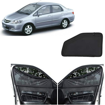 Ds enterprise Z Black Car Window Magnetic/Zipper Sun Shade for Honda City ZX All Models Car Curtain