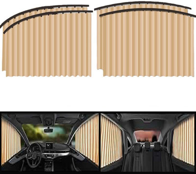 monolive Universal Sunproof Protection Beige Magnetic Curtains Set Of 4 For Car-01 Car Curtain