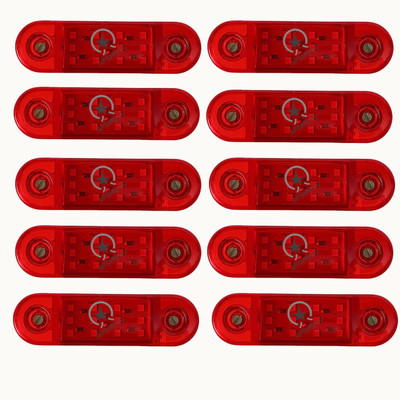 Apsmotiv Red LED Side Marker Lights 24V for Universal Surface Mount for Trucks Trailer RV Car Dash Indicator Lamp