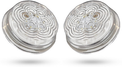 Apsmotiv 24V Clear Round LED Side Marker Lights for Trailer Truck Bus Universal Vehicle Car Dash Indicator Lamp