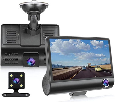 Rhobos 3 Channel Dash Cam 1080P – Front, Inside & Rear Cameras with Night Vision 5 Car Dash Switch Panel(5 V)