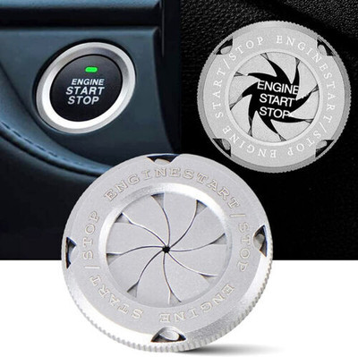 acube mart 1pcs Car Push Start Button Cover Spin Ignition Cap silver RIC-03 Car Dashboard Cover(Universal For Car Universal For Car)