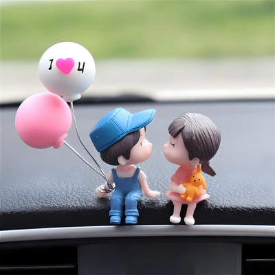 eshopy Car Dashboard Accessories Cute Cartoon Couples Action Figure Figurines Balloon Ornament Car Dashboard Toys Car Dashboard Cover(Universal For Car Universal For Car)