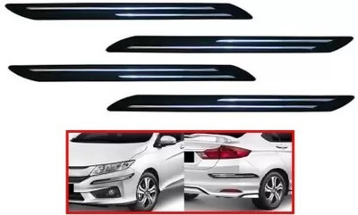 RONISH Microfibre, Silicone, Stainless Steel, Rubber Car Bumper Guard(Black, Silver, Pack of 4, Tata, Vista)