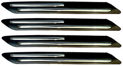 Mr fix Silver Plated, Rubber Car Bumper Guard(Black, Silver, Pack of 4, Universal For Car, Universal For Car)