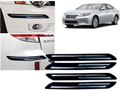 Selifaur Plastic, Rubber Car Bumper Guard(Black, Silver, Pack of 4 Pcs Double Chrome Bumper Protector, Lexus, Lexus)