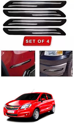 RONISH Microfibre, Silicone, Stainless Steel, Rubber Car Bumper Guard(Black, Silver, Pack of 4, Chevrolet, Universal For Car)
