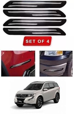 RONISH Microfibre, Silicone, Stainless Steel, Rubber Car Bumper Guard(Black, Silver, Pack of 4, Mahindra, XUV 500)