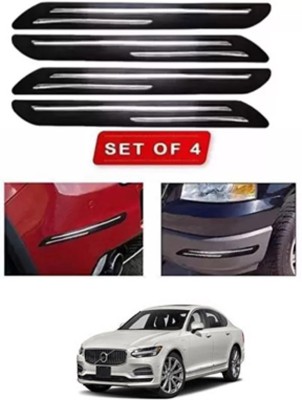 RONISH Microfibre, Silicone, Stainless Steel, Rubber Car Bumper Guard(Black, Silver, Pack of 4, Volvo, Universal For Car)