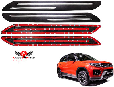 CuboDePlato Rubber Car Bumper Guard(Black, Red, Pack of 4, Maruti, Vitara)