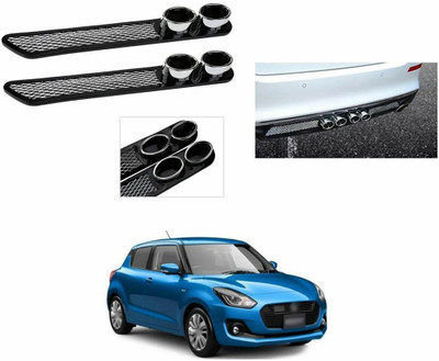 PROEDITION Plastic, Stainless Steel, Microfibre Car Bumper Guard(Black, Pack of 2, Maruti, Swift)