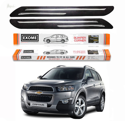 EXOME Rubber, Stainless Steel Car Bumper Guard(Black, Pack of 4, Chevrolet, Captiva)