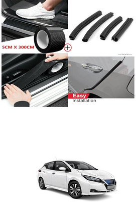 PRTEK Rubber Car Door Guard(Black, Pack of 1 SILL BALCK WITH BLACK BUFFER, Universal For Car, i20)