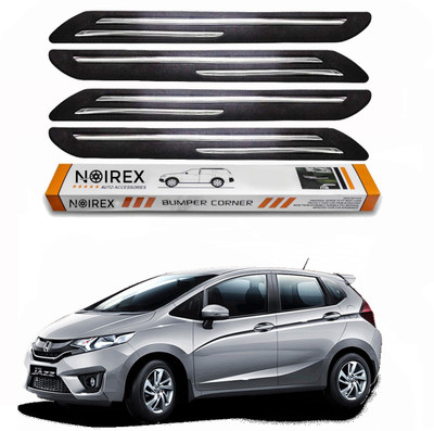 ZIMBER Rubber, Stainless Steel Car Bumper Guard(Black, Pack of Pack Of 4, Honda, Jazz)