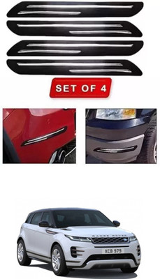 RONISH Microfibre, Silicone, Stainless Steel, Rubber Car Bumper Guard(Black, Silver, Pack of 4, Range Rover, Universal For Car)