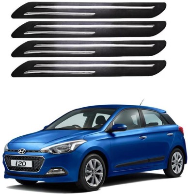 FitX Rubber, Carbon Steel Car Bumper Guard(Black, Silver, Pack of 4, Hyundai, i20)