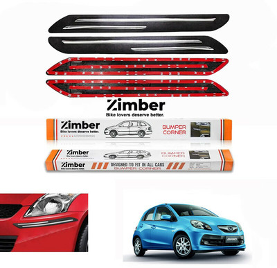 NOIREX Rubber, Stainless Steel Car Bumper Guard(Black, Pack of Pack Of 4, Honda, Brio)