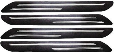 Just Four You Silver Plated, Rubber Car Bumper Guard(Black, Silver, Pack of 4, BMW, 6 Series)