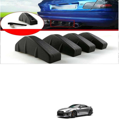PRTEK Plastic Car Bumper Guard(Black, Pack of PACK OF 4, Nissan, Universal For Car)