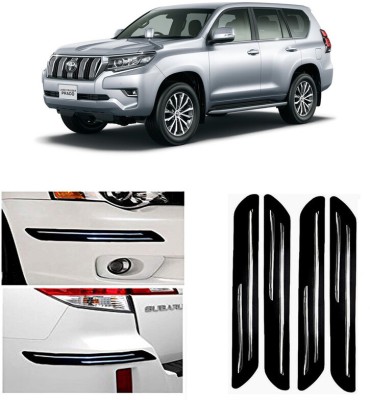 RWT Stainless Steel, Plastic Car Bumper Guard(Black, Silver, Pack of 4, Toyota, Land Cruiser Prado)