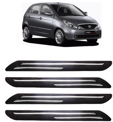 FitX Rubber, Carbon Steel Car Bumper Guard(Black, Silver, Pack of 4, Tata, Indica Vista)