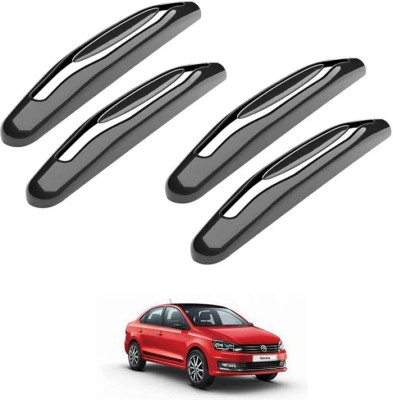 Etradezone Microfibre Car Door Guard(Black, Silver, Pack of 4, Volkswagen, Vento)