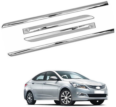 SHOPONE Trading Plastic Car Door Guard(Silver, Pack of 4, Hyundai, Verna)