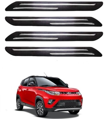 FitX Rubber, Carbon Steel Car Bumper Guard(Black, Silver, Pack of 4, Mahindra, KUV100)