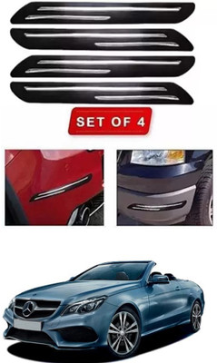 RONISH Microfibre, Silicone, Stainless Steel, Rubber Car Bumper Guard(Black, Silver, Pack of 4, Mercedes Benz, Universal For Car)
