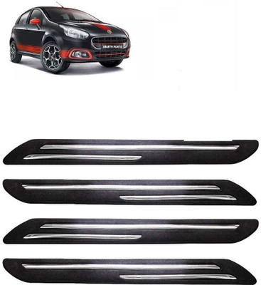 FitX Rubber, Carbon Steel Car Bumper Guard(Black, Silver, Pack of 4, Fiat, 500 Abarth)