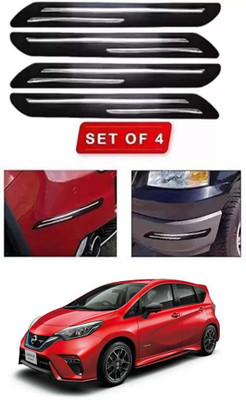RONISH Microfibre, Silicone, Stainless Steel, Rubber Car Bumper Guard(Black, Silver, Pack of 4, Nissan, Universal For Car)